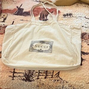 Gucci Off-White Canvas Tote